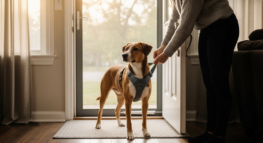 No-pull dog harness preventing neck strain during daily walks